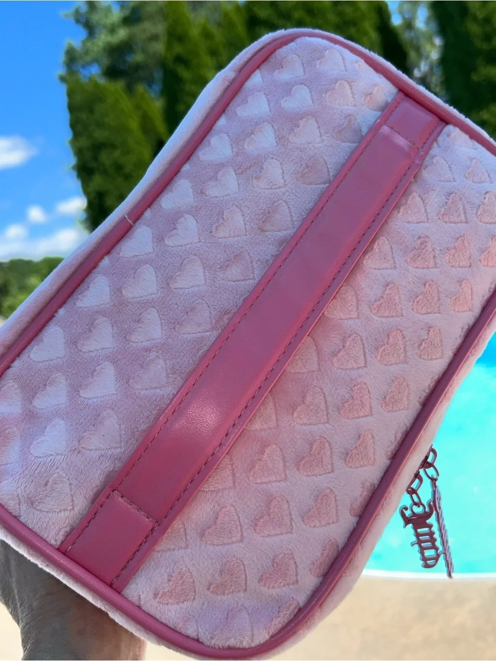Juicy couture plush pink train case